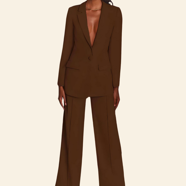 Business 2-teiliger Anzug mit Jacke und weitem Hose - Sophia