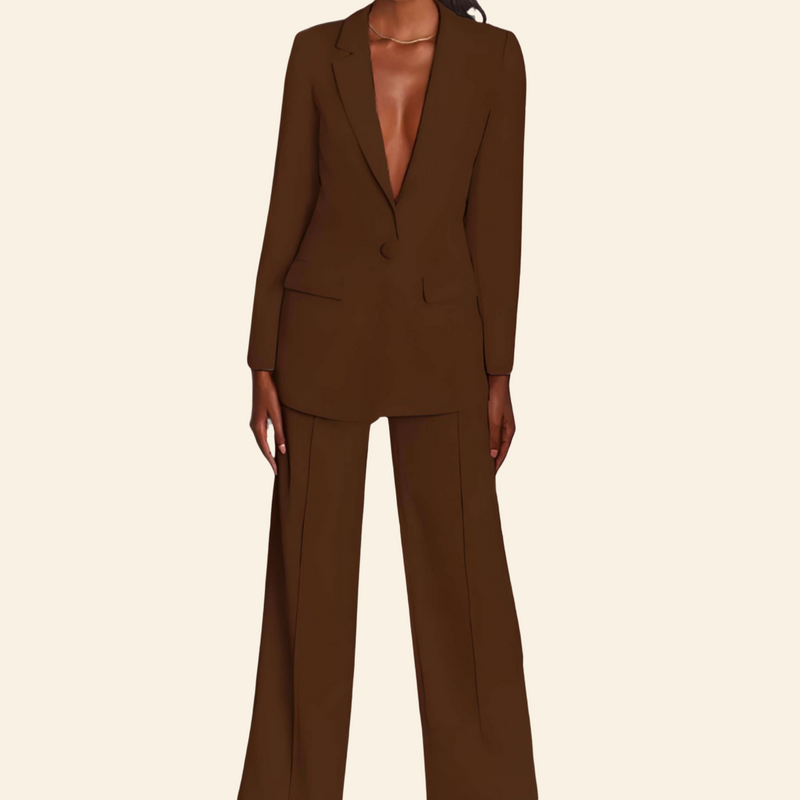Business 2-teiliger Anzug mit Jacke und weitem Hose - Sophia