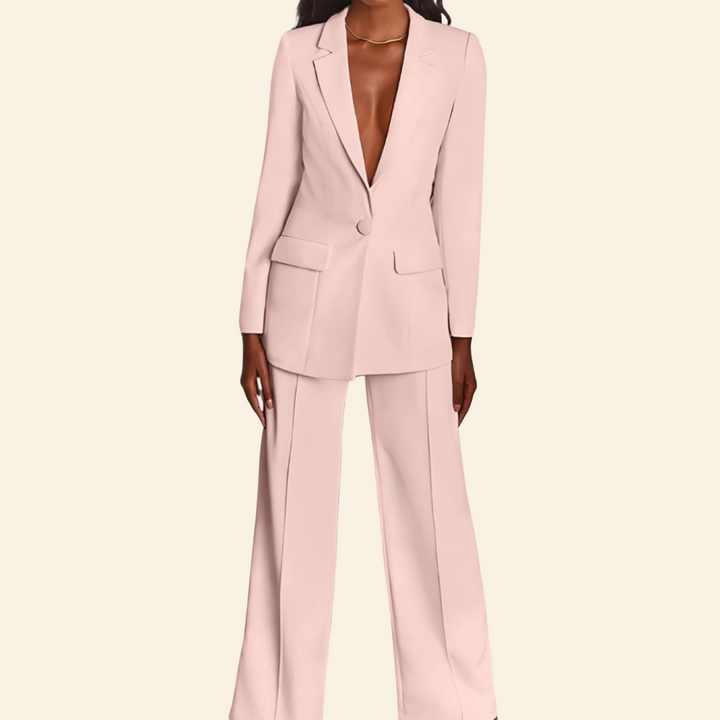 Business 2-teiliger Anzug mit Jacke und weitem Hose - Sophia