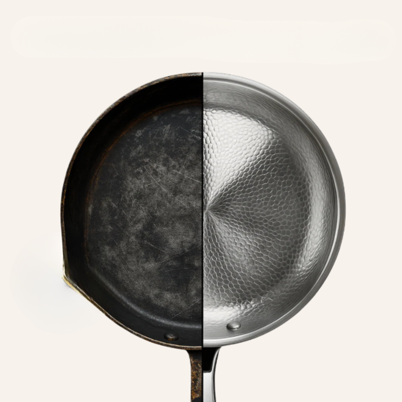 Titanium Induction Cookware with Hammered Finish – Durable Metallic Silver Pan 4