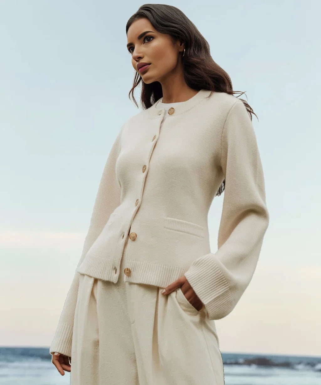 Weicher Knopf-Pullover - Eveline