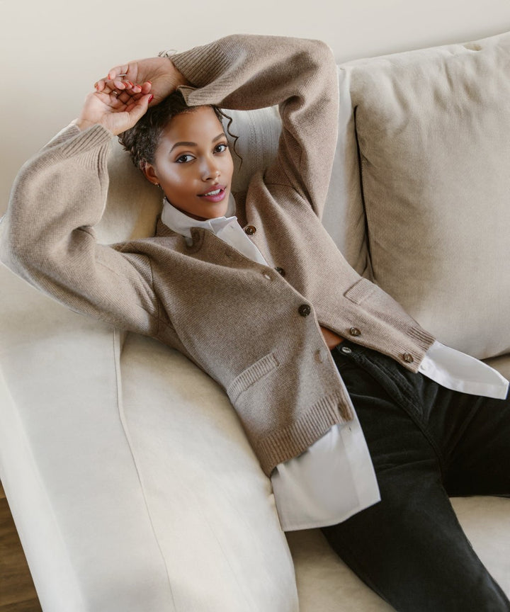 Weicher Knopf-Pullover - Eveline