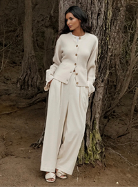 Weicher Knopf-Pullover - Eveline