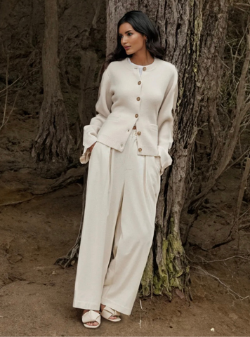 Weicher Knopf-Pullover - Eveline