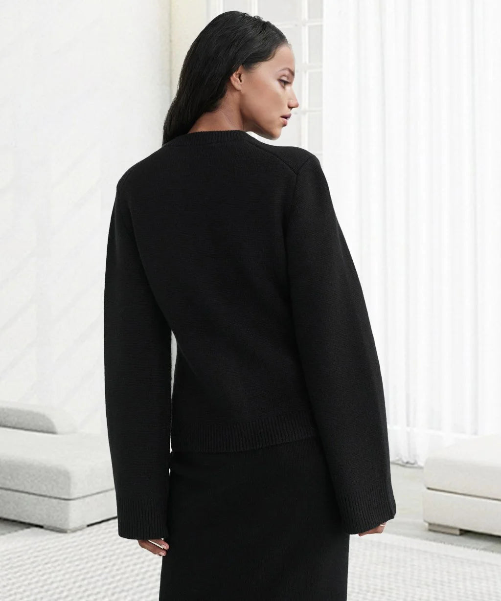 Weicher Knopf-Pullover - Eveline