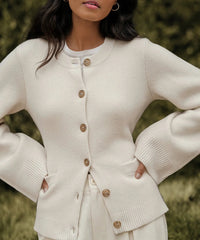 Weicher Knopf-Pullover - Eveline