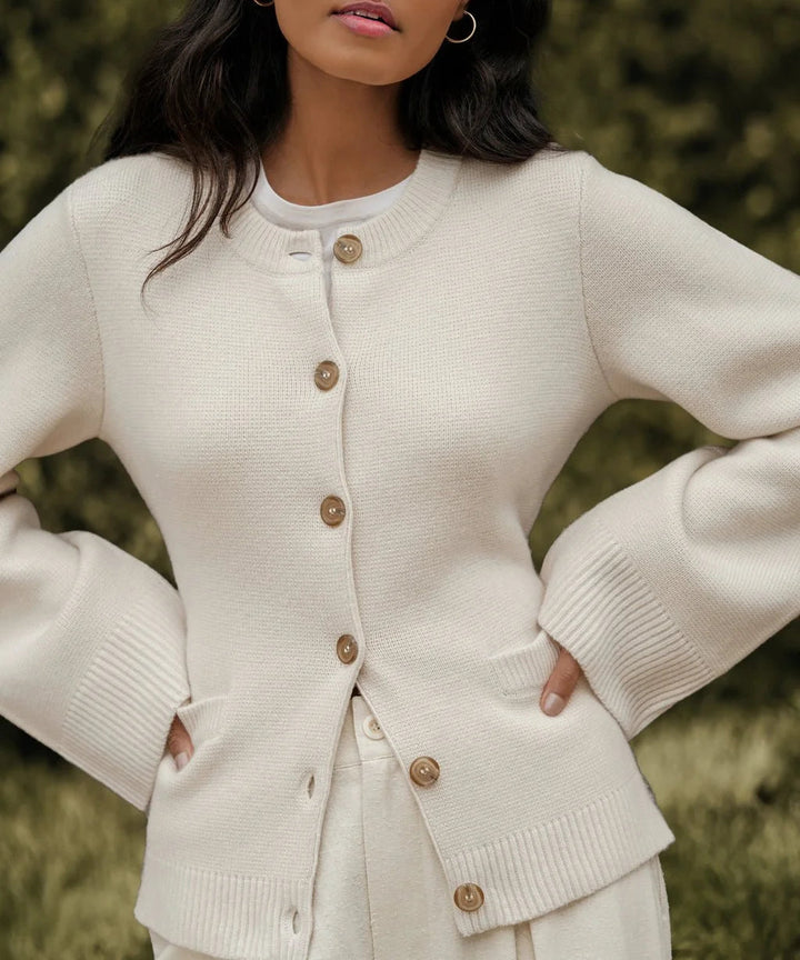 Weicher Knopf-Pullover - Eveline