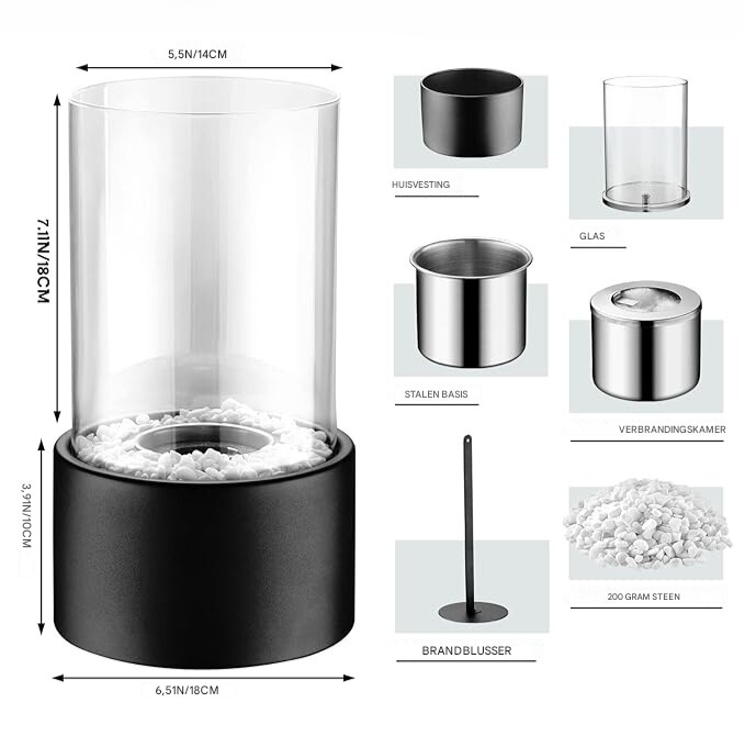 Klassieke Olie Lamp met Open Vlam - Lumora