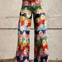 Trendige Retro Flared Blumenhose mit Hoher Taille - Mirella