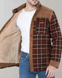Gefütterte Flanell-Herrenjacke mit Fleece – FlanellStil