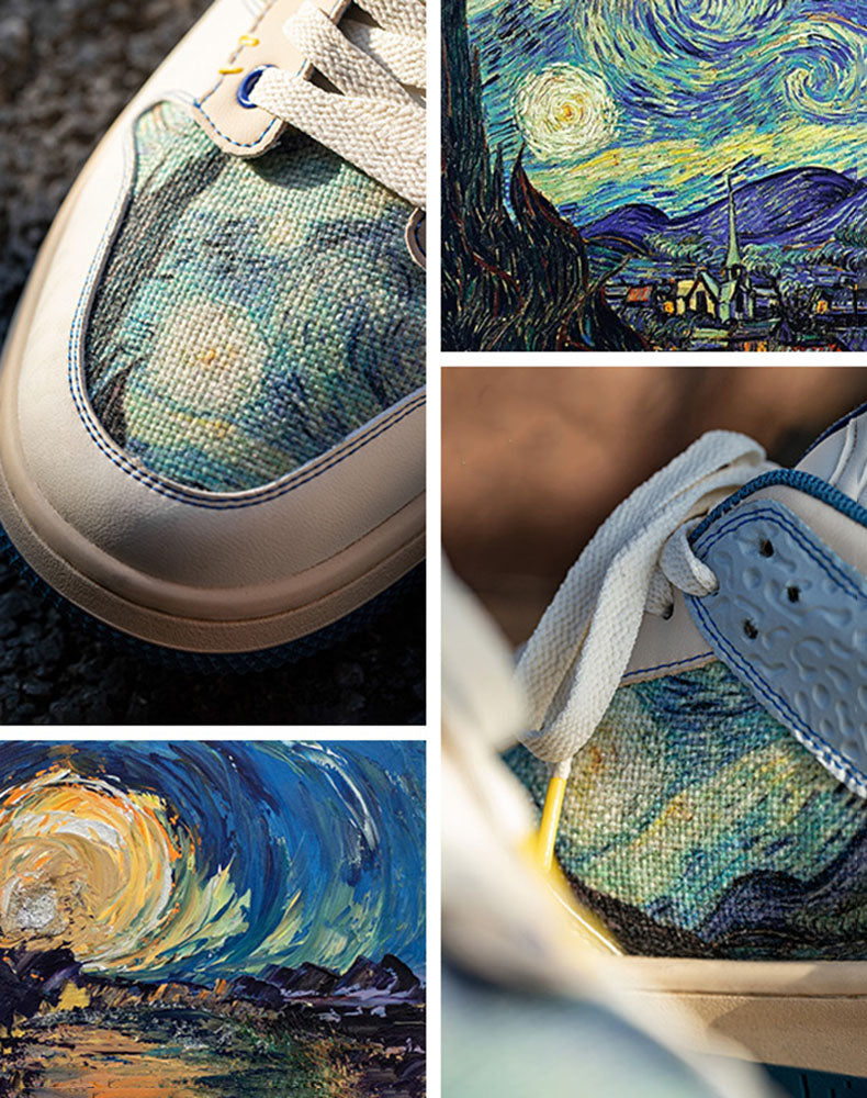 Künstlerische Unisex Sneaker mit Sternennacht-Design und bequemer Sohle – Lior