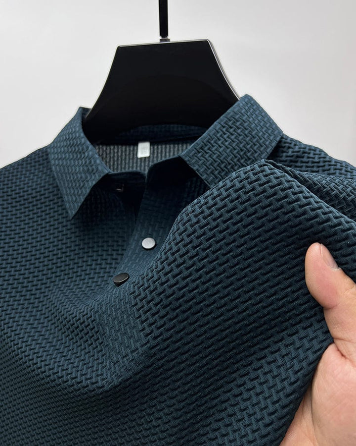 Ademend heren poloshirt met mesh-details en slim fit - Milan
