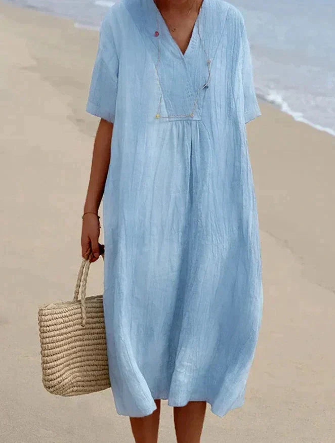 Cotton Linen Summer Dress - Aria