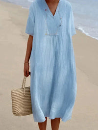 Cotton Linen Summer Dress - Aria