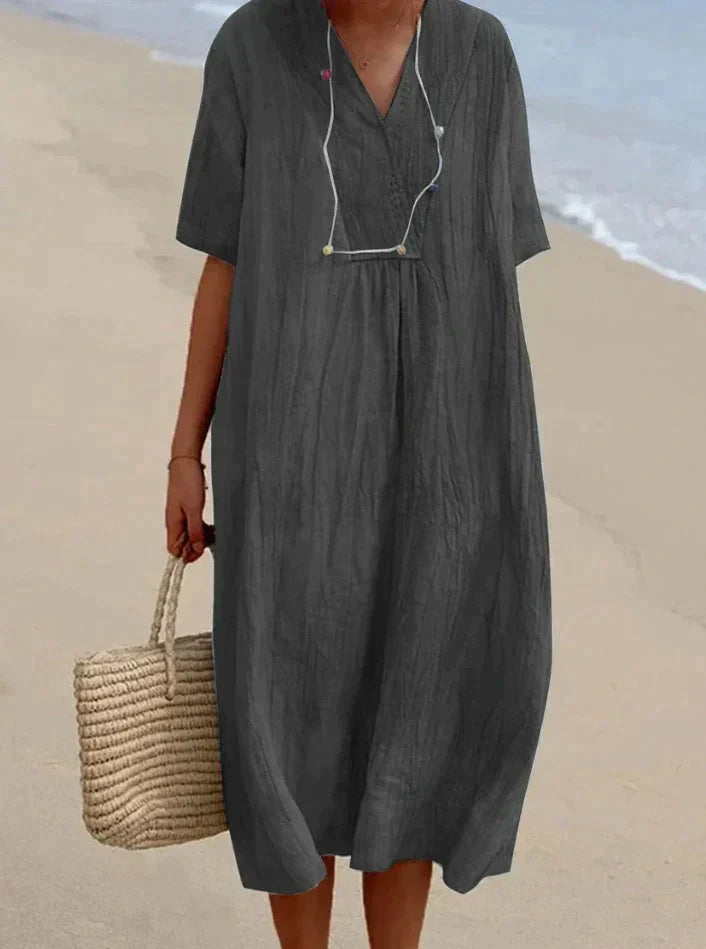 Cotton Linen Summer Dress - Aria