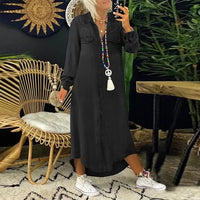 Trendy Denimjurk met Knoopsluiting en Pockets – Isaline