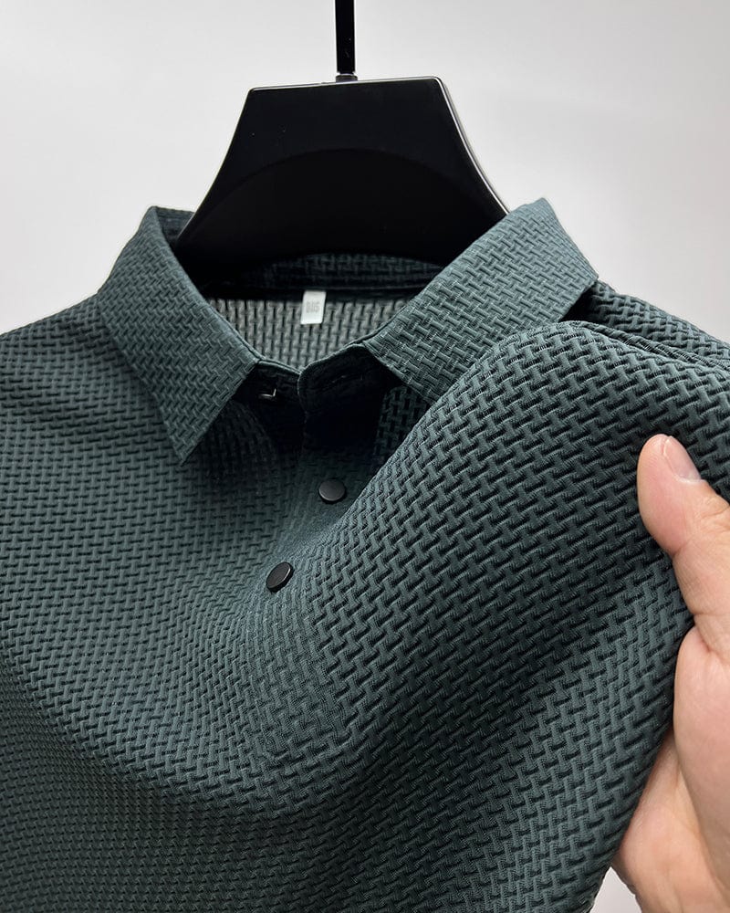 Ademend heren poloshirt met mesh-details en slim fit - Milan