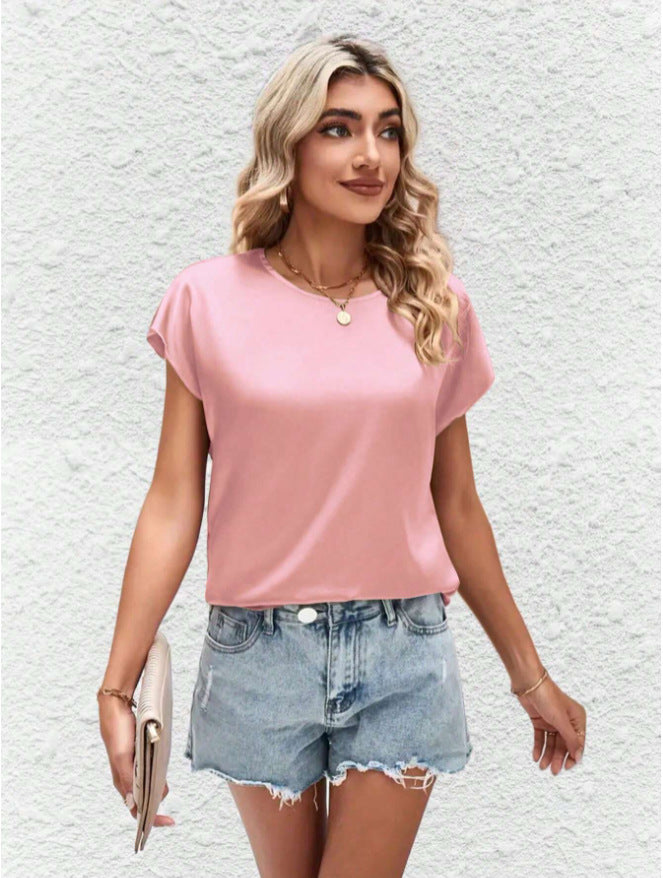 Stylish women's batwing sleeve shirt with round neck – Milena