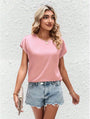 Stilvolles Damen-Shirt mit Fledermausärmeln und Rundhalsausschnitt – Milena