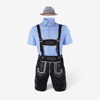Men's Bavarian Costume Set with Lederhosen and Shirt 4