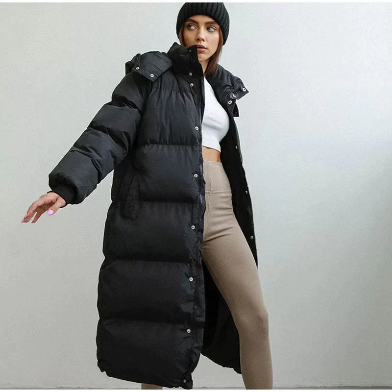 Stilvolle lange Damen-Daunenjacke - Elise