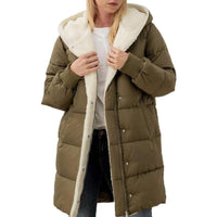 Wendbare Baumwoll Damen Winterjacke mit Kapuze - Nina