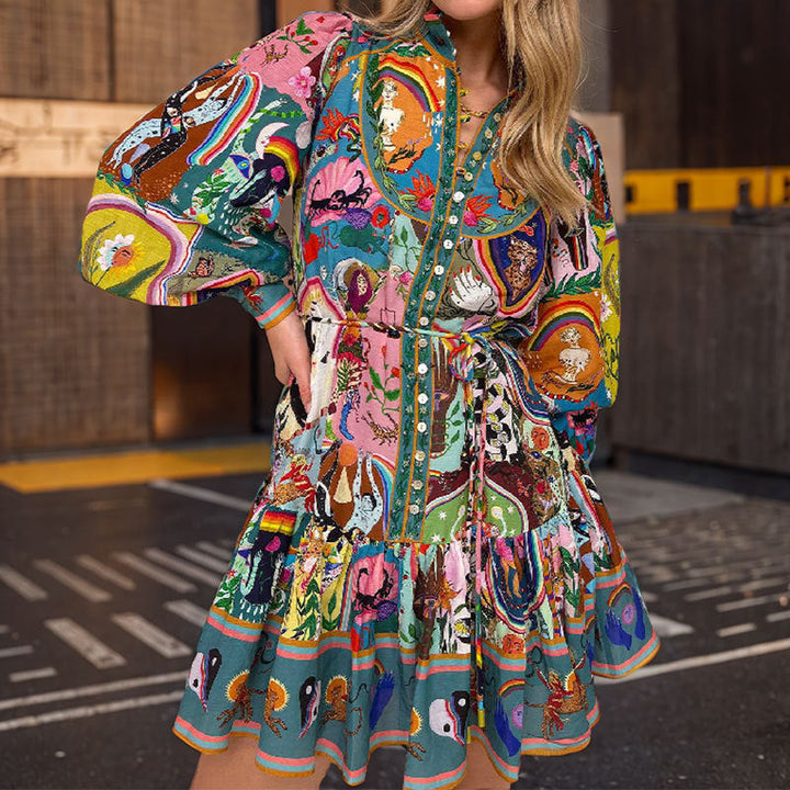 Mini Dress with Vibrant Print - Camila