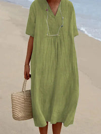 Cotton Linen Summer Dress - Aria