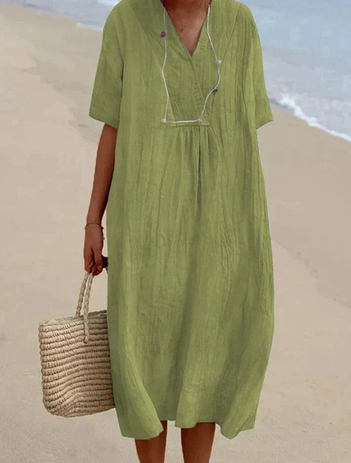 Cotton Linen Summer Dress - Aria
