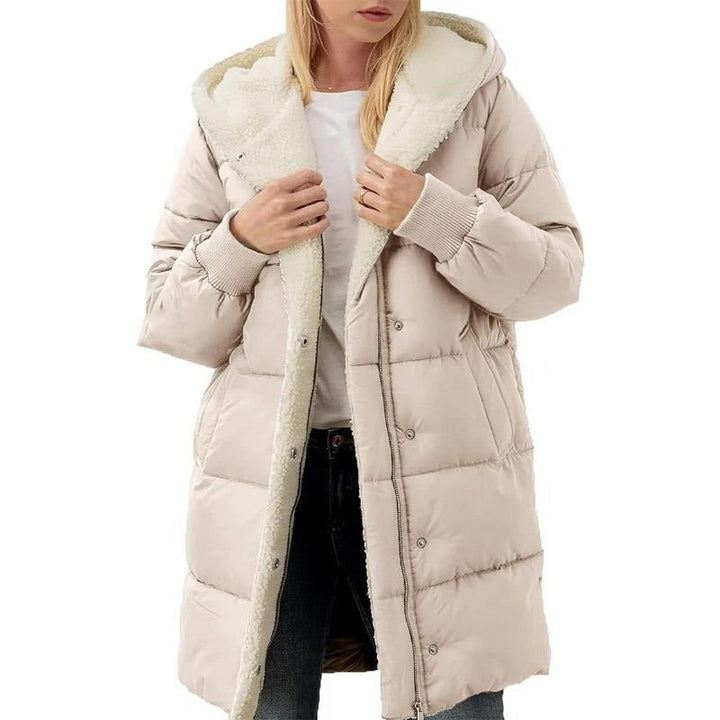 Wendbare Baumwoll Damen Winterjacke mit Kapuze - Nina