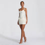 Ruched Corset Mini Dress with Lace-Up Back 1