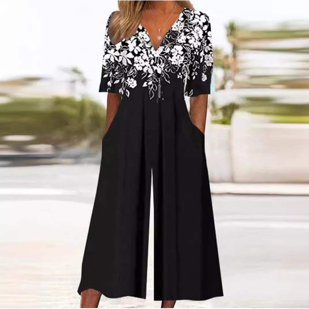 Luchtige & Stijlvolle Dames Jumpsuit met Wijde Pijpen – Elina