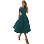 Schulterfreies & figurbetontes Satin-Party-Kleid - Mirella