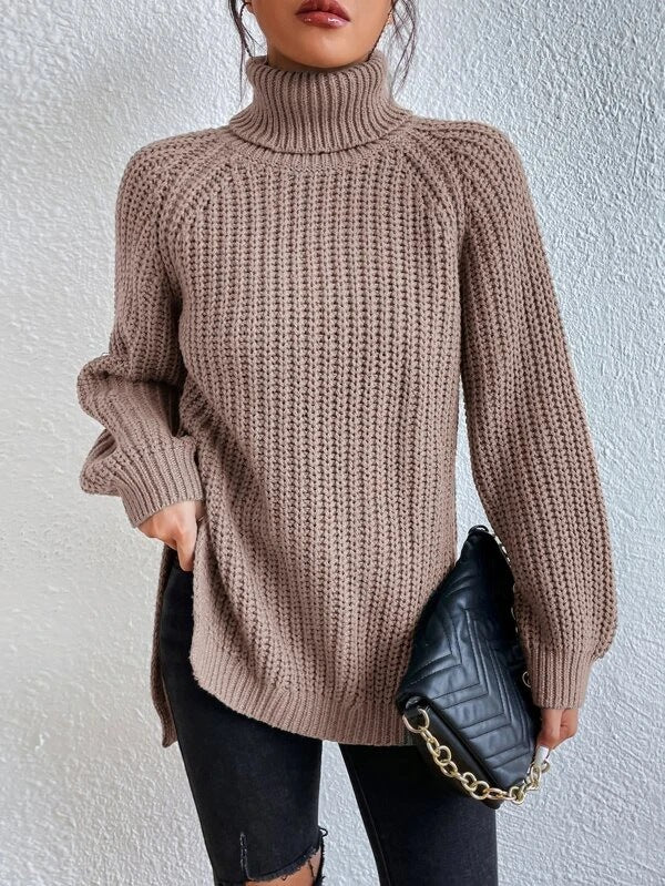 Trendiger gestrickter Damenrollkragenpullover - Esmée