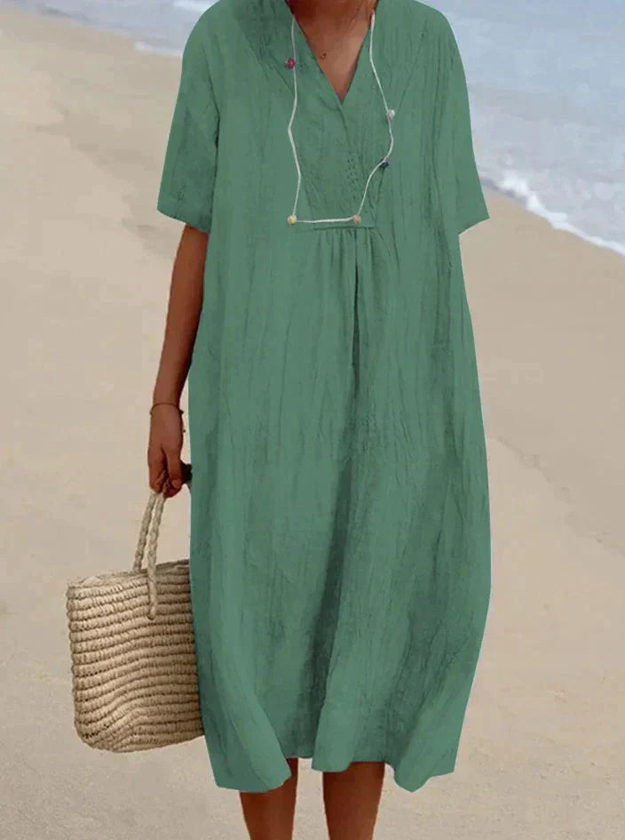 Cotton Linen Summer Dress - Aria