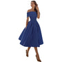 Schulterfreies & figurbetontes Satin-Party-Kleid - Mirella