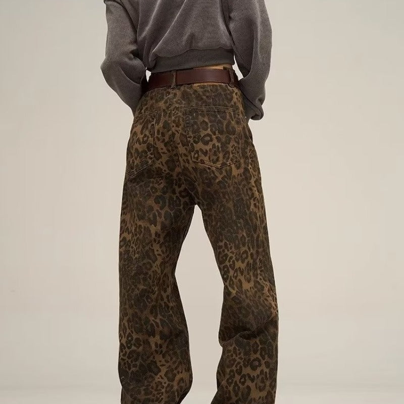 Trendige Jeans mit Leopardenmuster - Layla