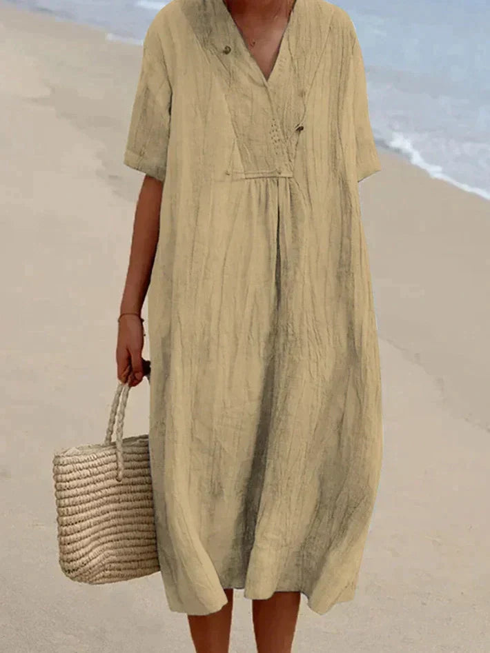 Cotton Linen Summer Dress - Aria
