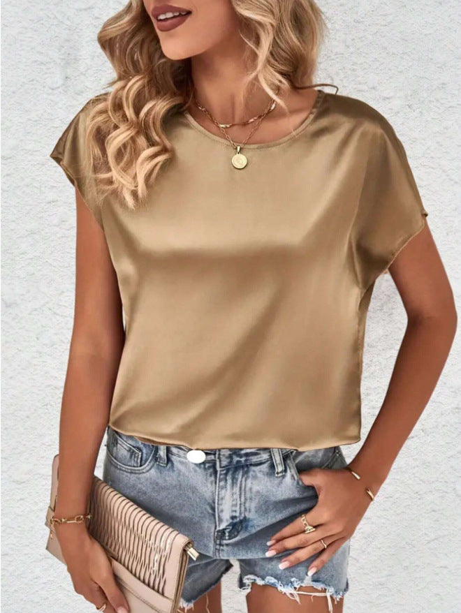Stylish women's batwing sleeve shirt with round neck – Milena
