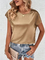 Stilvolles Damen-Shirt mit Fledermausärmeln und Rundhalsausschnitt – Milena