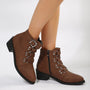 Damen Stiefeletten mit Blockabsatz im Vintage-Look – Yolisa