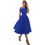 Schulterfreies & figurbetontes Satin-Party-Kleid - Mirella