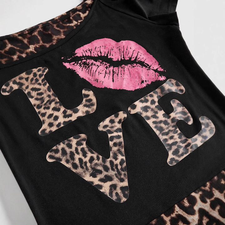 Trendy dames off-shoulder shirt met luipaardprint - Zaria