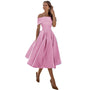 Schulterfreies & figurbetontes Satin-Party-Kleid - Mirella