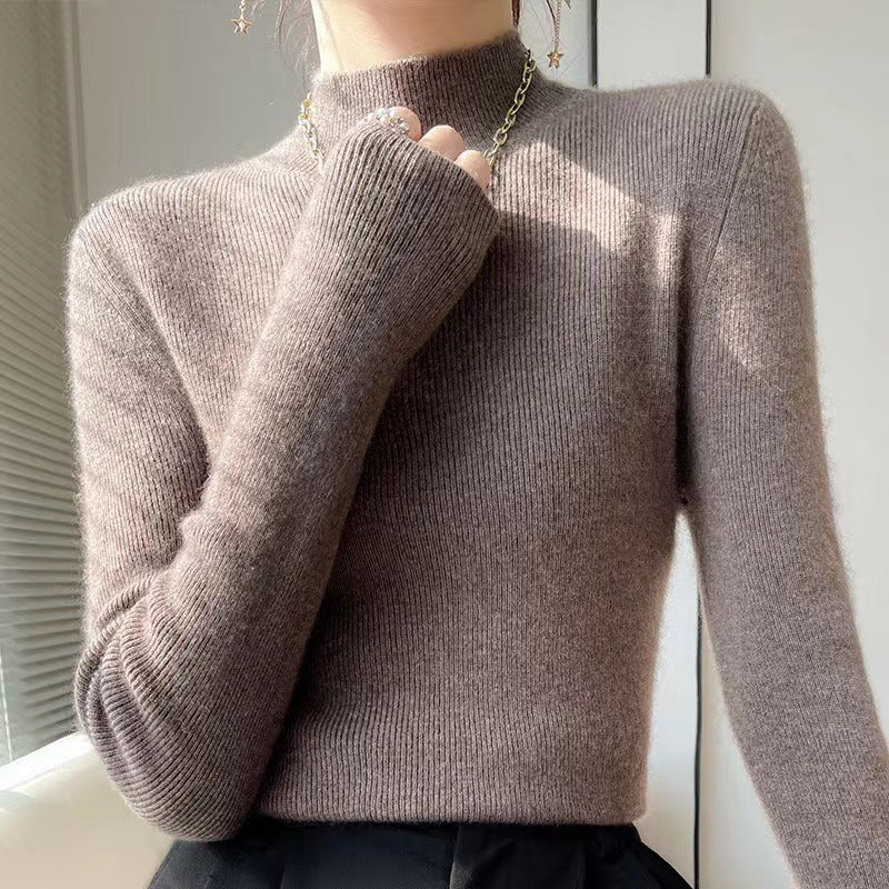 Gestrickter Damenpullover mit Halbkragen - Sophie