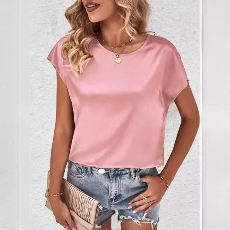 Stylish women's batwing sleeve shirt with round neck – Milena