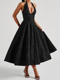 Stilvolles Damen-A-Linien-Cocktailkleid mit tiefem V-Ausschnitt – Liora