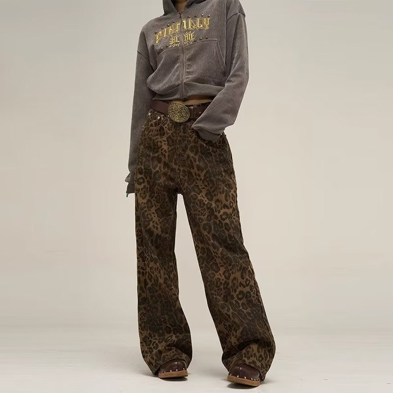 Trendige Jeans mit Leopardenmuster - Layla
