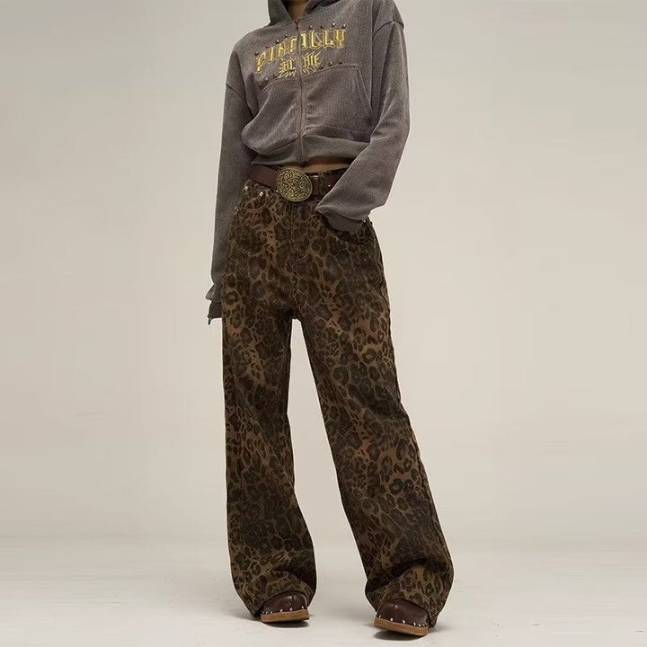 Trendige Jeans mit Leopardenmuster - Layla