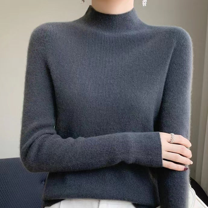 Gestrickter Damenpullover mit Halbkragen - Sophie